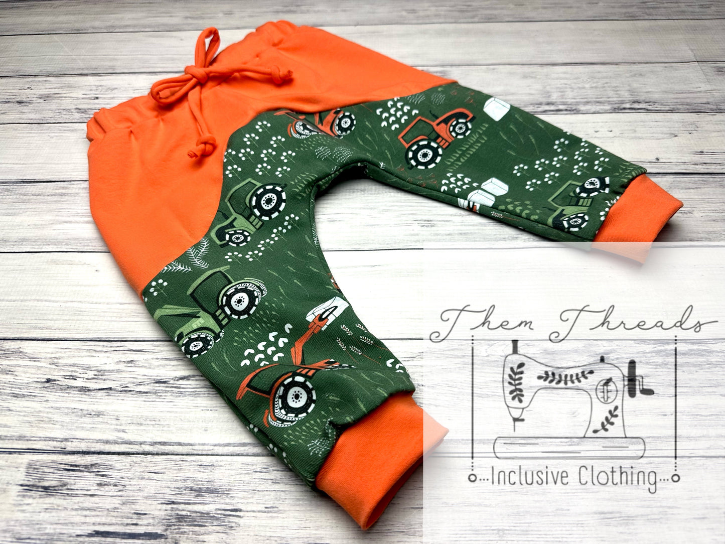 Tractors on Green Pants