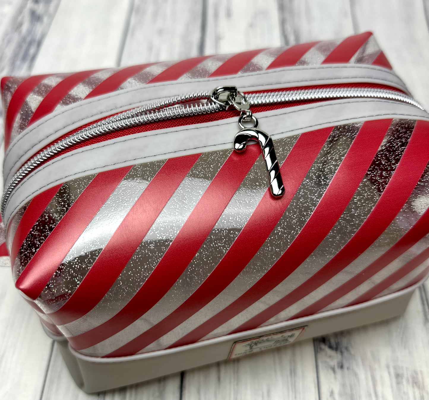 Candy Cane Glitter Boxy Bag