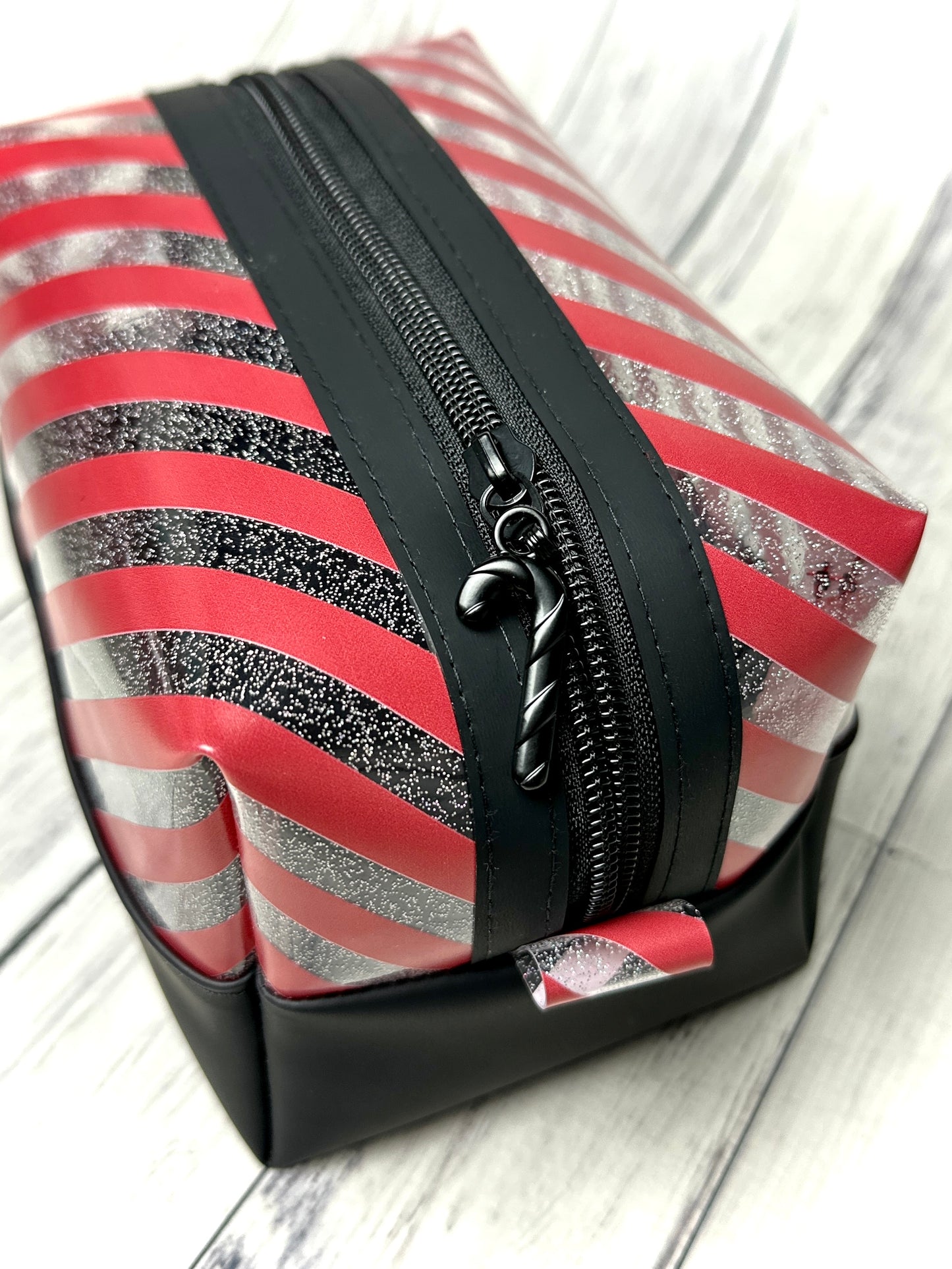 Candy Cane Glitter Boxy Bag