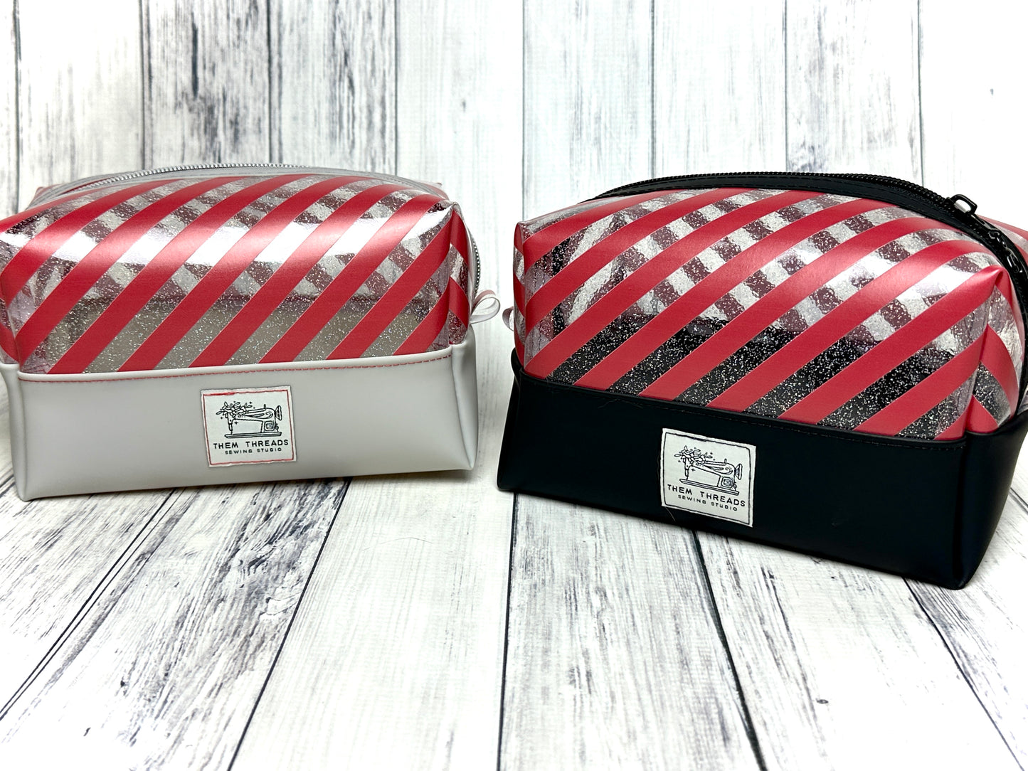 Candy Cane Glitter Boxy Bag