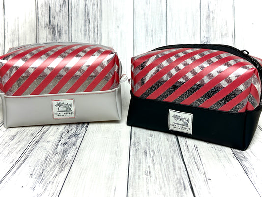 Candy Cane Glitter Boxy Bag