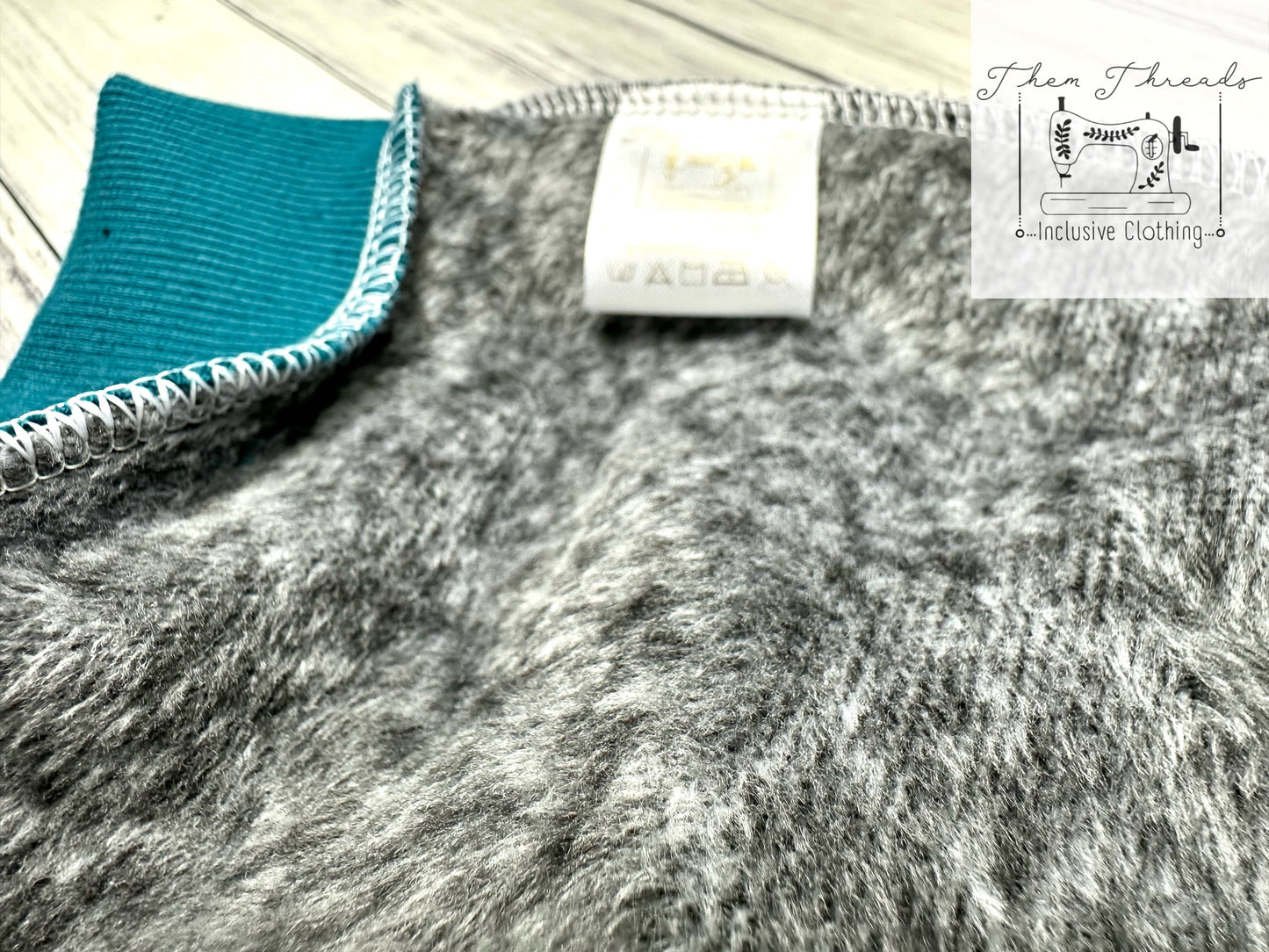 Grey Dino Alpine Fleece Loose Fit Sweater